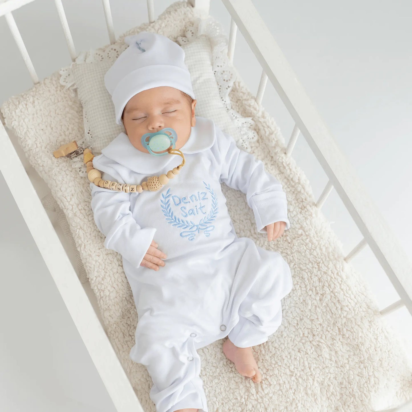 Beyaz Yenidoğan Unisex Hastane Çıkış Seti