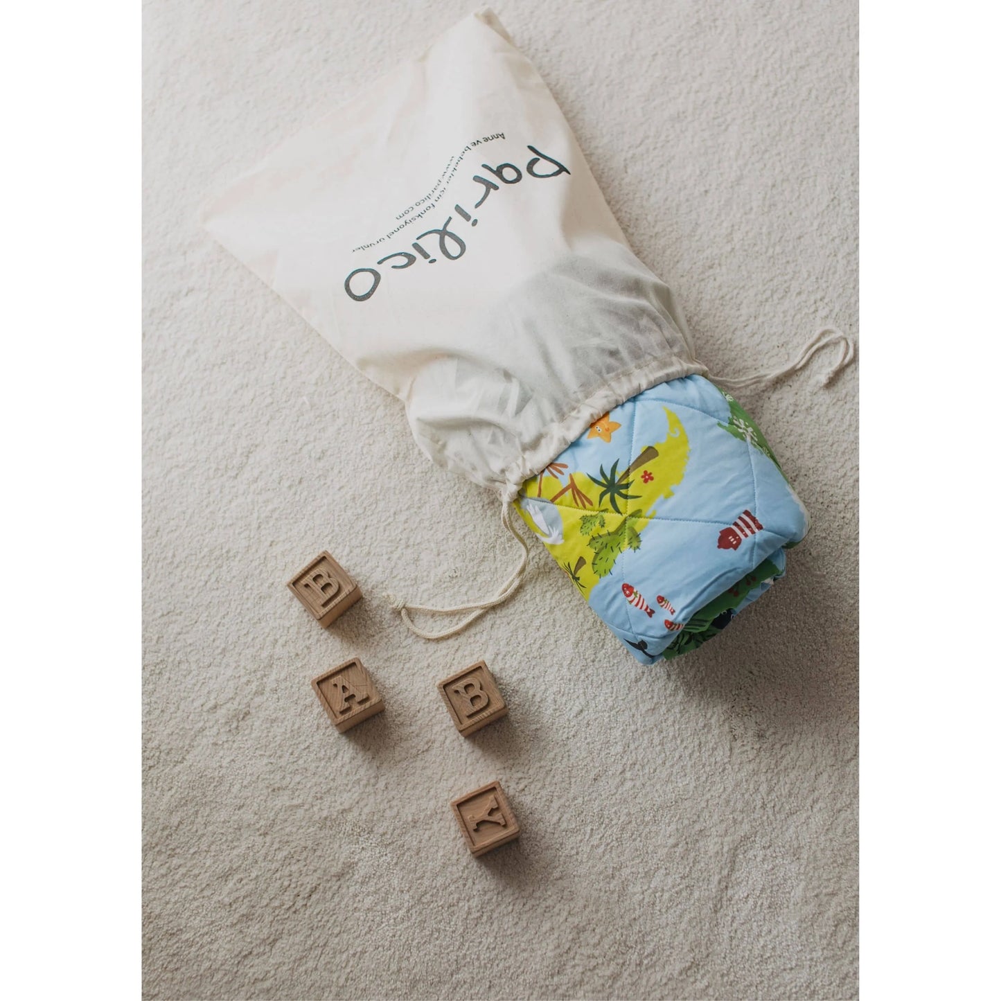 Mavi Dünya Çok Amaçlı Organik Pamuk Oyun Halısı