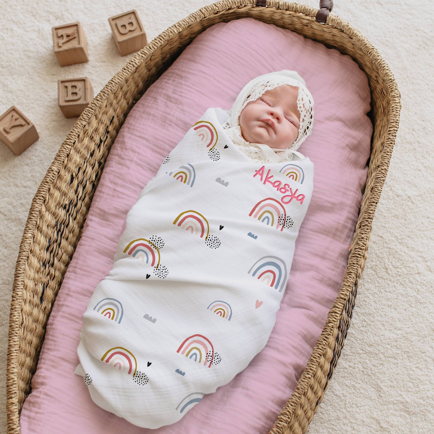 Gökkuşağı Pamuk Müslin Örtü