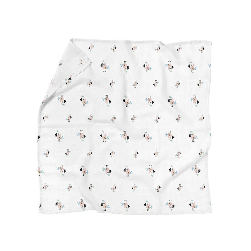 Pembe Papağan Pamuk Müslin Örtü