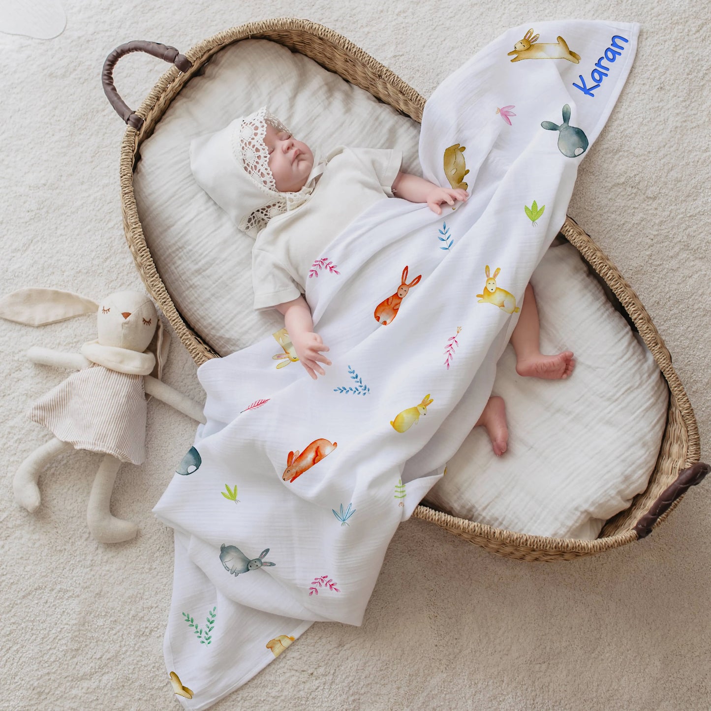 Tavşan Çiftliği Pamuk Müslin Örtü