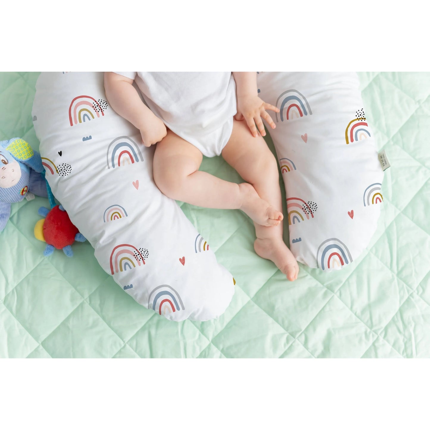 Gökkuşağı Emzirme Yastığı & Bebek Destek Minderi