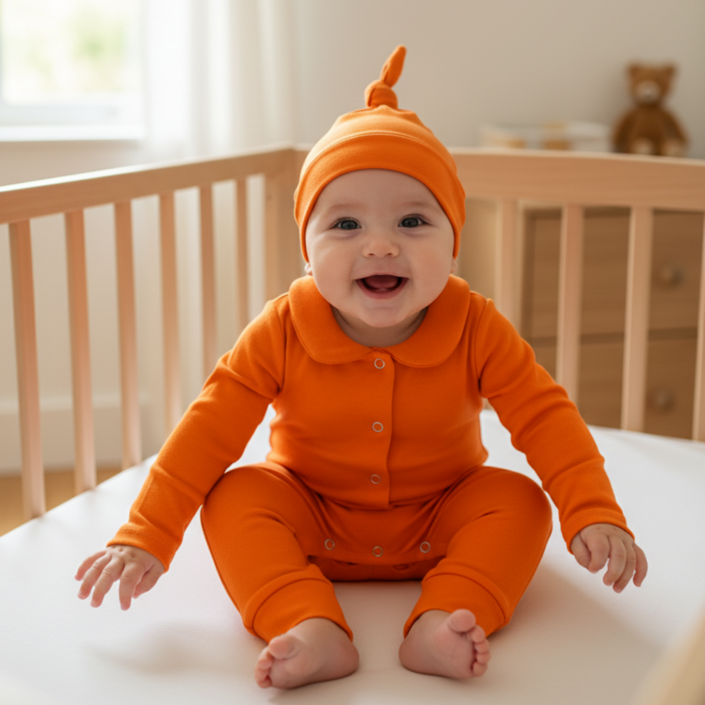 Turuncu Yenidoğan Unisex Hastane Çıkış Seti