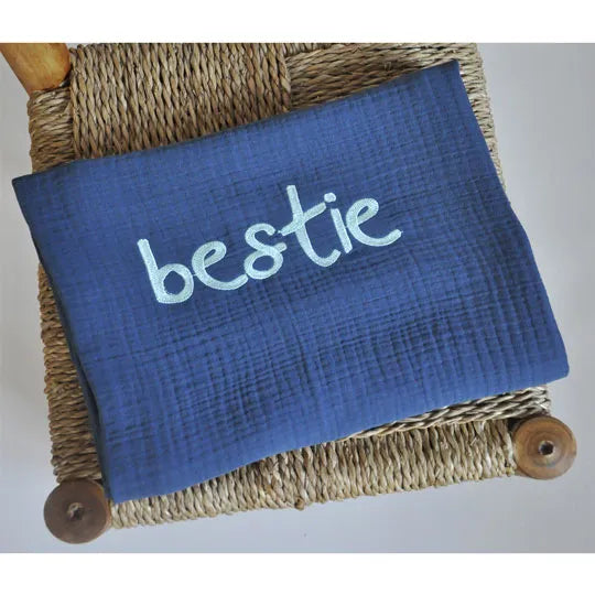 Bestie - Petrol Mavisi 4 Katlı Pamuk Müslin Battaniye
