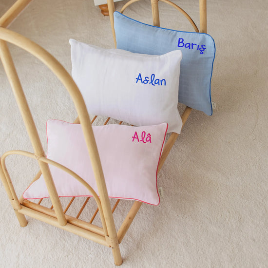 Soft Pembe Pamuk Müslin Bebek Yastık Kılıfı