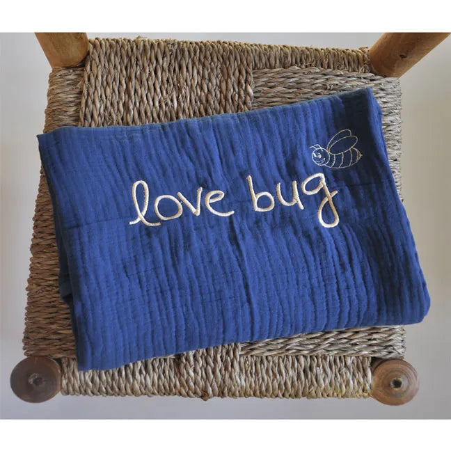 Love Bug - Petrol Mavisi 4 Katlı Müslin Battaniye