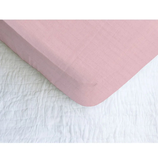 Soft Pembe Lastikli Pamuk Müslin Çarşaf